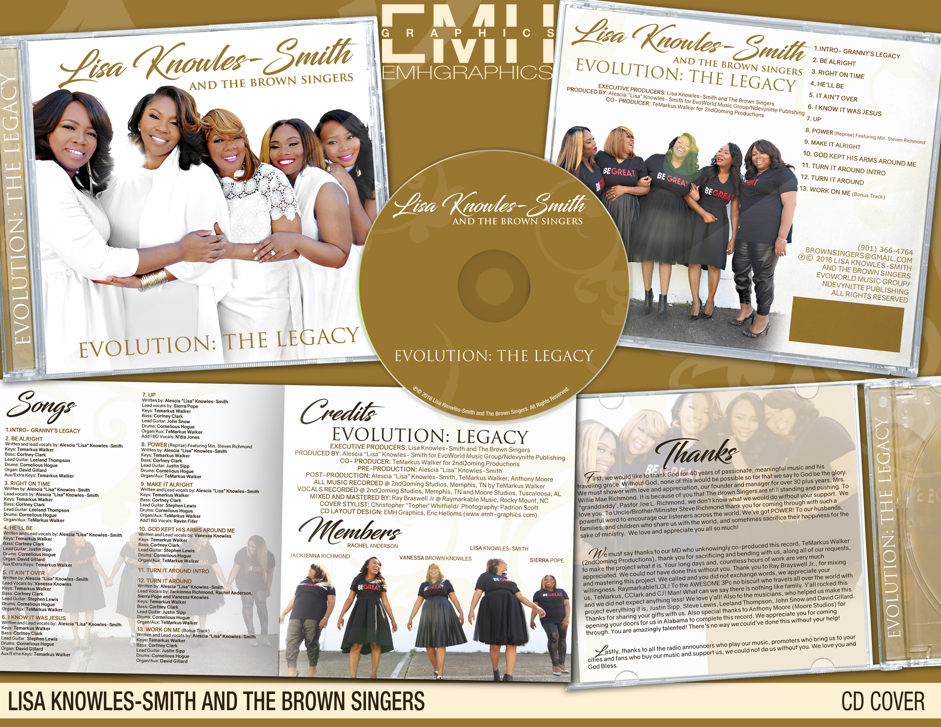 Lisa Knowles and The Brown Singers CD Cover – EMH Graphics